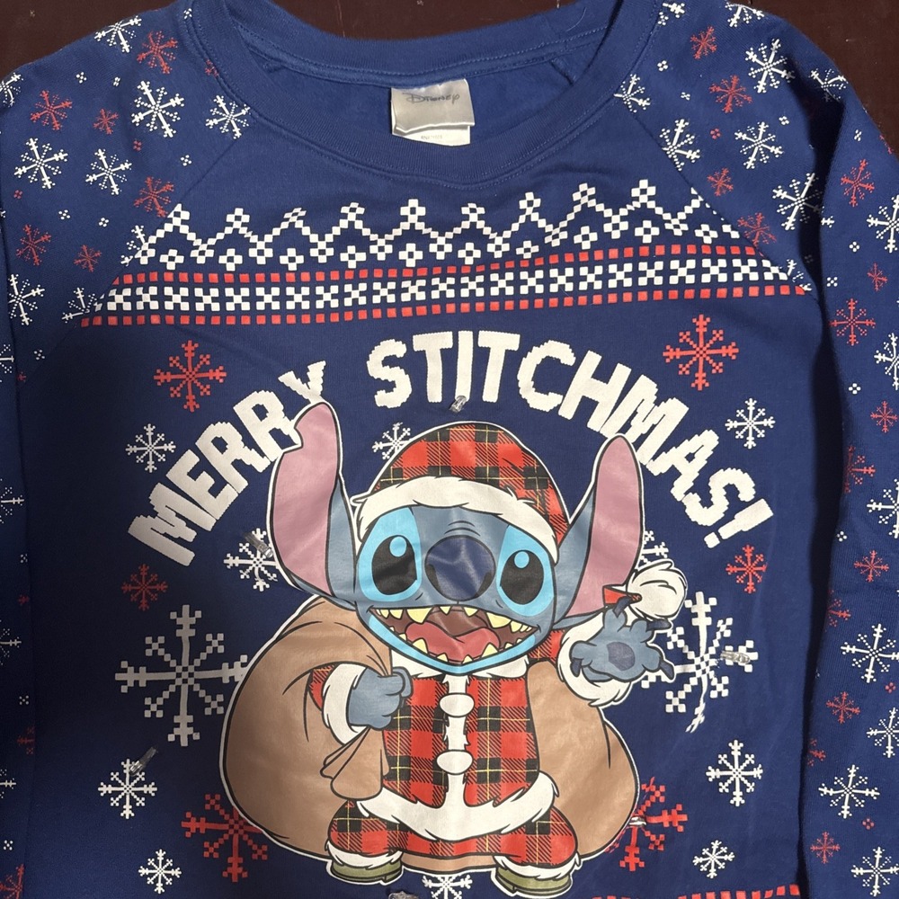 Disney Stitch Merry Stitchmas Light Up Ugly Sweater Women Size Medium
